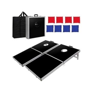 Cornhole Game Set Includes 8 Regulation Bean Bags, 2 Folding Aluminum Cornhole Boards w/Carrying Case for Beach Lawn, Tailgating Party Backyard BBQ Party, etc